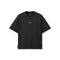1026. Herringbone Terry Oversized Cinch Tee - Black