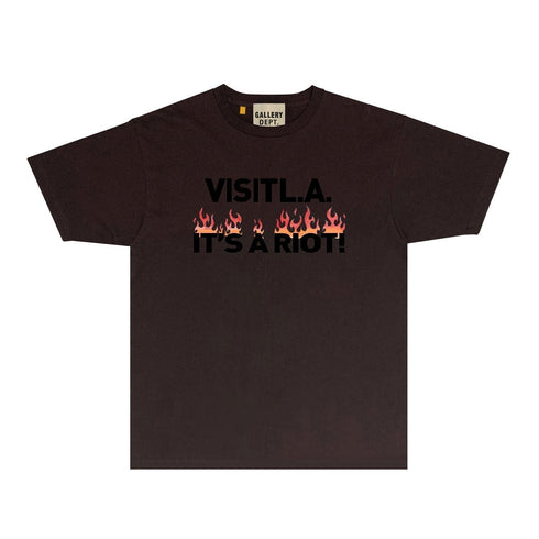 Gallery Dept T Shirt Retro Printed Loose Short-Sleeved Shirt