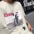 Rhude T-shirt Micro Label Alphabet Horse Print Short Sleeve T-shirt