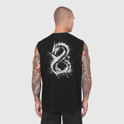 0807. Tech Essential™ Relaxed Cutoff - Black "Dragon"