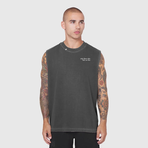 0807. Tech Essential™ Relaxed Cutoff - Faded Grey "Dragon"