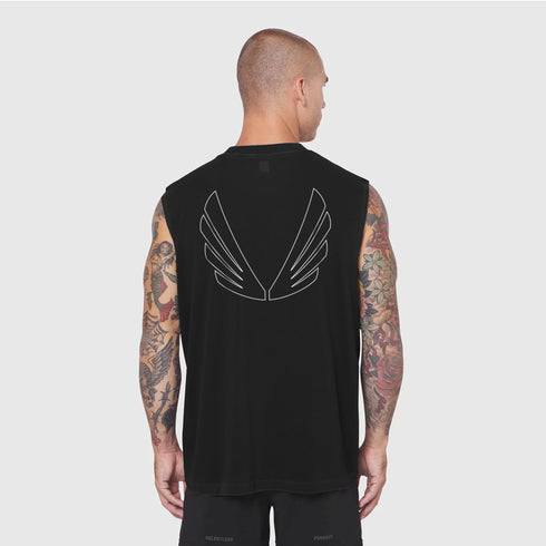 0807. Tech Essential™ Relaxed Cutoff - Black "Growth"