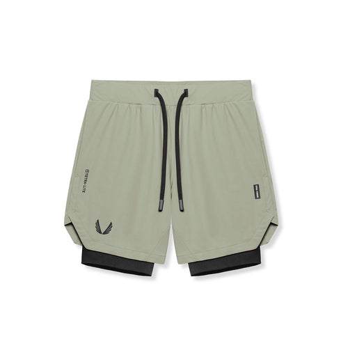 0866. Tetra-Lite® 7" Liner Short - Sage "Wings"/Black