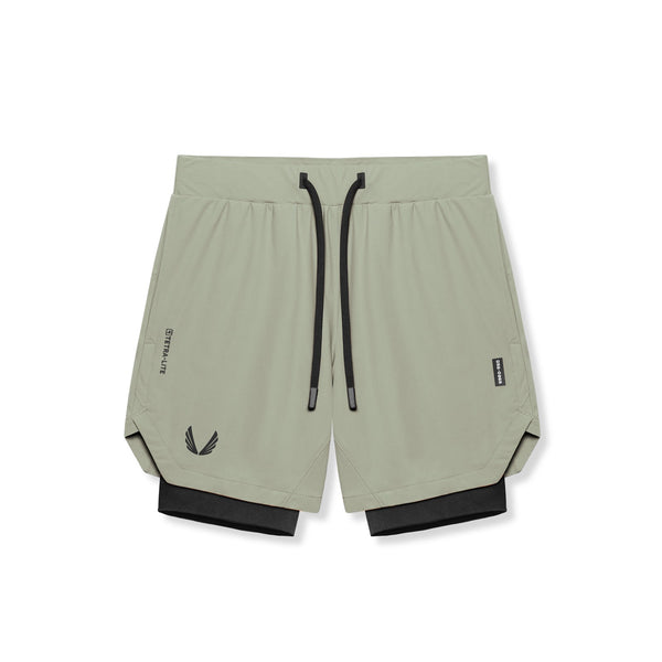 0866. Tetra-Lite® 7" Liner Short - Sage "Wings"/Black