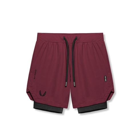 0866. Tetra-Lite® 7" Liner Short - Crimson "Wings"/Black