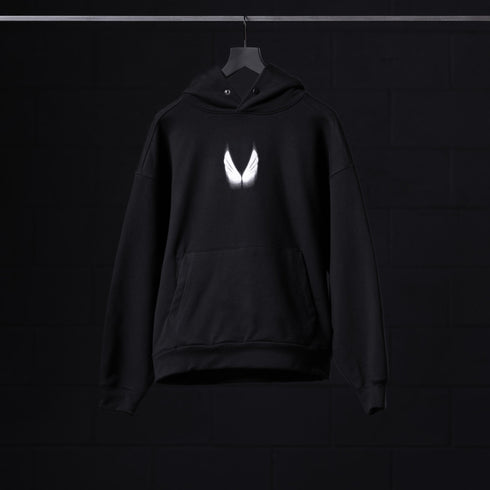 0874. Tech-Terry™ Zip Pocket Hoodie - Black "Motion Blur"