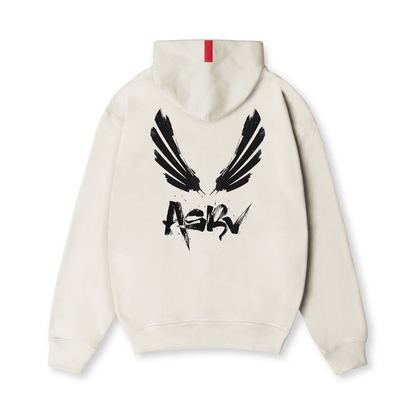 0874. Tech-Terry™ Zip Pocket Hoodie - Stone "Brush Wings/ASRV"