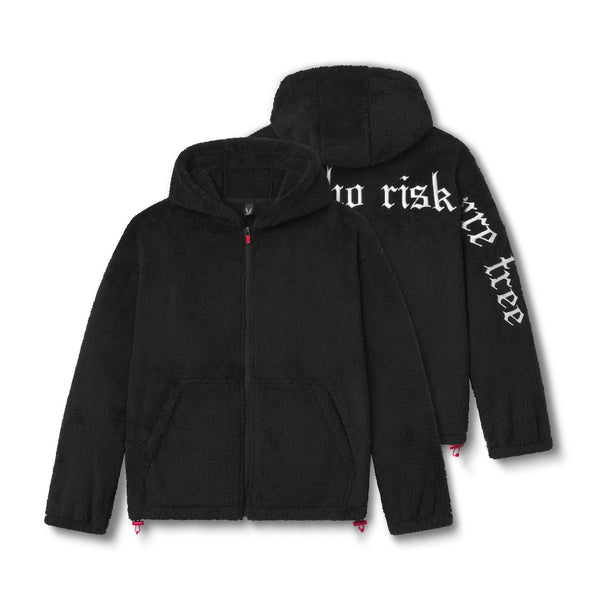 0887. Sherpa Recovery Full Zip Hoodie - Black/White