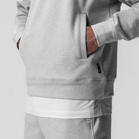 0903. Tech-Terry™ Paneled Quarter Zip - Heather Grey "Wave Dye"