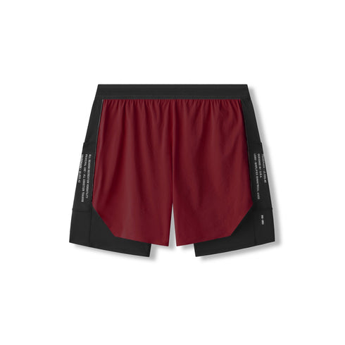 0953. Aerotex™ Hybrid Liner Short - Crimson/Black