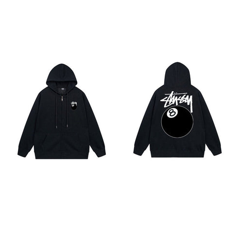 Stussy Hoodie Zip-Up Cardigan Fleece Hooded Sweater