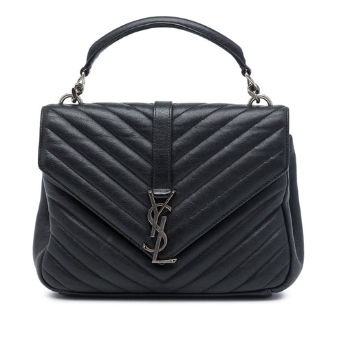 Classic Monogram College Bag Matelasse Chevron Leather Medium