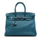 Birkin Handbag Blue Clemence with Palladium Hardware 35