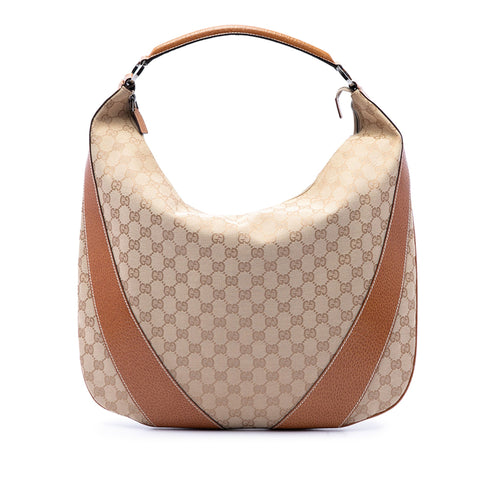 Bree Hobo GG Canvas with Leather Large