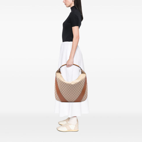 Bree Hobo GG Canvas with Leather Large