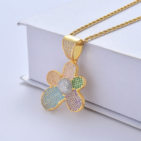 Tyler's Flower Pendant Necklace Rapper Chain