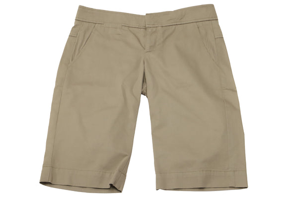 Women's Vince Twill Bermuda Shorts in Beige Cotton