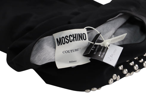 Women's Moschino Studded Shirt Dress in Black Viscose