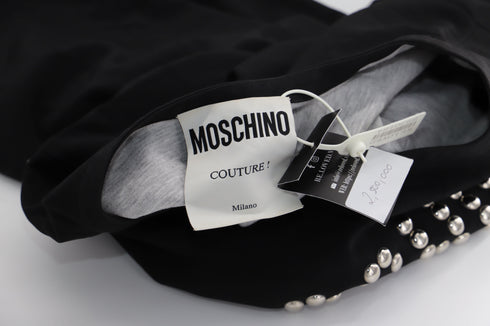Women's Moschino Studded Shirt Dress in Black Viscose