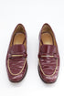 Women's Salvatore Ferragamo Loafers with Gold Accent in Burgundy Leather