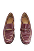 Women's Salvatore Ferragamo Loafers with Gold Accent in Burgundy Leather