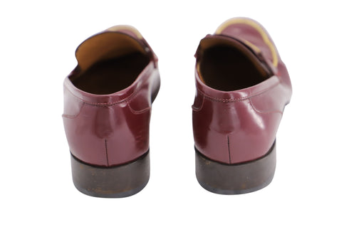 Women's Salvatore Ferragamo Loafers with Gold Accent in Burgundy Leather