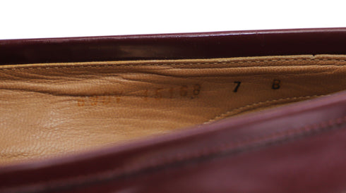 Women's Salvatore Ferragamo Loafers with Gold Accent in Burgundy Leather