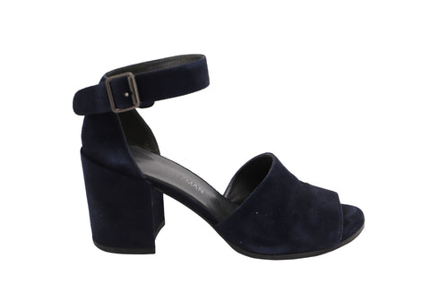 Women's Stuart Weitzman Soho Gal Block Sandals in Navy Blue Suede