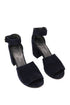 Women's Stuart Weitzman Soho Gal Block Sandals in Navy Blue Suede