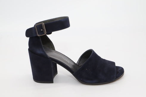 Women's Stuart Weitzman Soho Gal Block Sandals in Navy Blue Suede