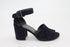 Women's Stuart Weitzman Soho Gal Block Sandals in Navy Blue Suede