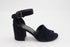 Women's Stuart Weitzman Soho Gal Block Sandals in Navy Blue Suede