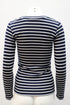 Women's Vince Striped Long-Sleeve T-Shirt in Navy Blue Cotton
