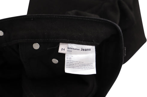 Women's Reformation Liza High Rise Straight leg Jeans in Black Denim