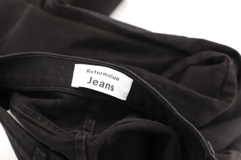 Women's Reformation Liza High Rise Straight leg Jeans in Black Denim