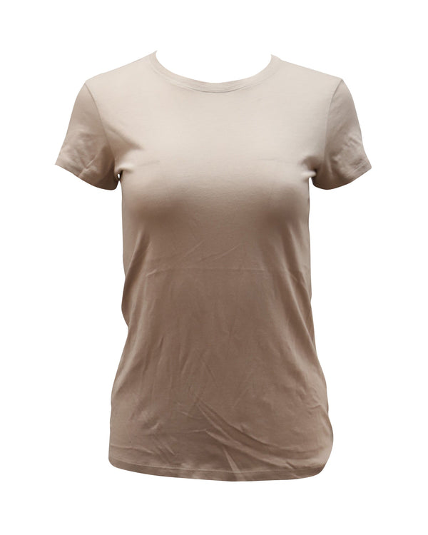 Women's Vince Short Sleeve Tee in Beige Cotton