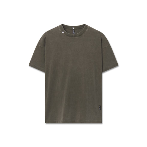 1102. Distressed Relaxed Tee - Olive