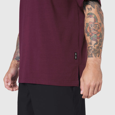 1186. SUPIMA® Ice-Skin™ Reversible Tee - Merlot/Black