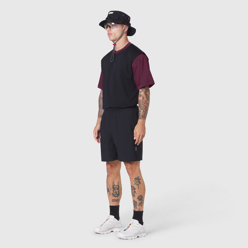 1186. SUPIMA® Ice-Skin™ Reversible Tee - Merlot/Black