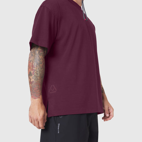 1186. SUPIMA® Ice-Skin™ Reversible Tee - Merlot/Black