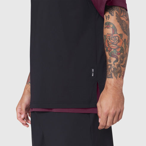 1186. SUPIMA® Ice-Skin™ Reversible Tee - Merlot/Black