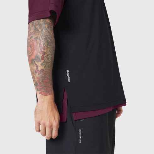 1186. SUPIMA® Ice-Skin™ Reversible Tee - Merlot/Black