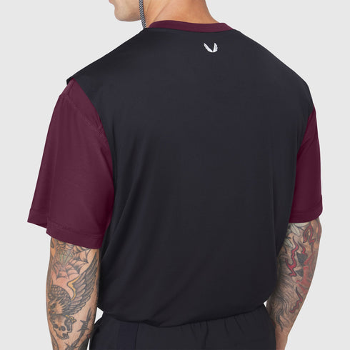 1186. SUPIMA® Ice-Skin™ Reversible Tee - Merlot/Black