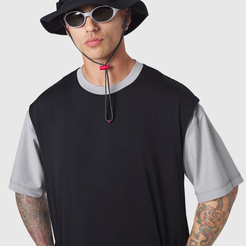 1186. SUPIMA® Ice-Skin™ Reversible Tee - Slate Grey/Black