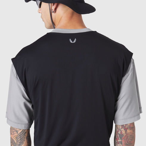 1186. SUPIMA® Ice-Skin™ Reversible Tee - Slate Grey/Black