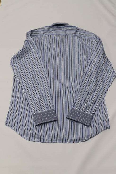Men's Etro Striped Buttondown Shirt in Blue Cotton