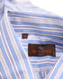Men's Etro Striped Print Button Down Shirt in Blue Cotton