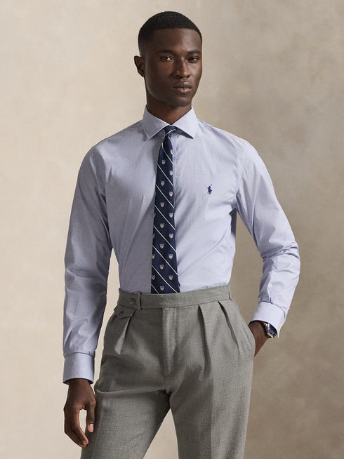 RALPH LAUREN Slim Fit Poplin Shirt Light Blue/White