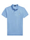 RALPH LAUREN Slim Fit Mesh Polo Shirt Bristol Blue