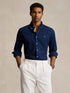 RALPH LAUREN Custom Fit Stretch Poplin Shirt Newport Navy